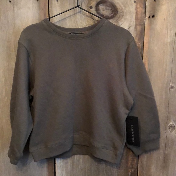 Olivaceous Tops - Olivaceous Bubble Arm Sweatshirt in Olive Green Size Small Women’s